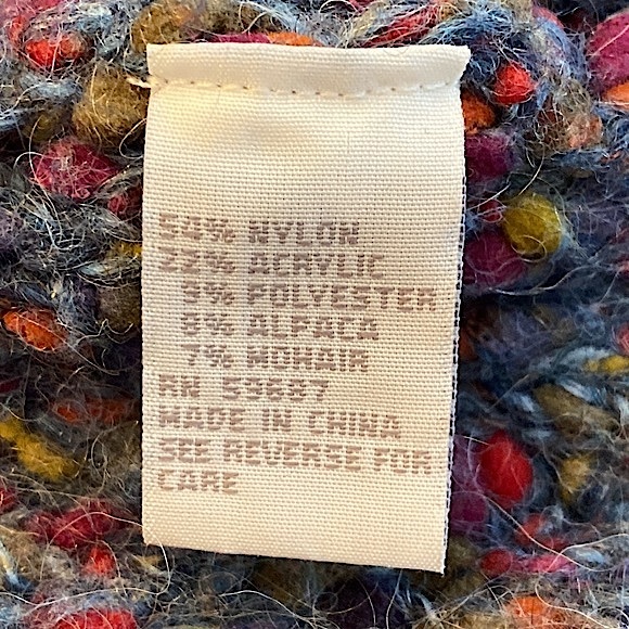 Curio New York Grey Red Chunky Knit Ribbed Alpaca Mohair Cardigan Sweater Size M - Picture 13 of 14